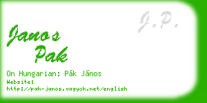 janos pak business card